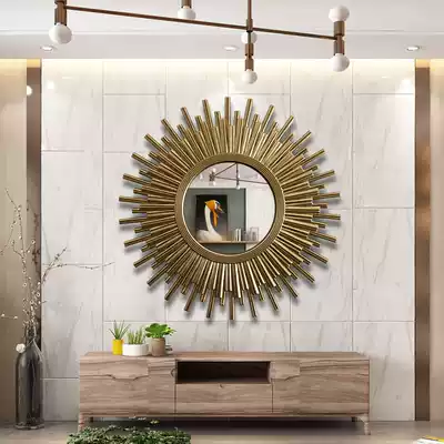 American mirror retro wall-mounted mirror engraved soft decoration mirror wall-mounted mirror porch hanging mirror creative French fireplace mirror