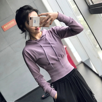 Song station hooded sexy waist sports sweater women long sleeve loose slim running fitness jacket yoga shirt autumn