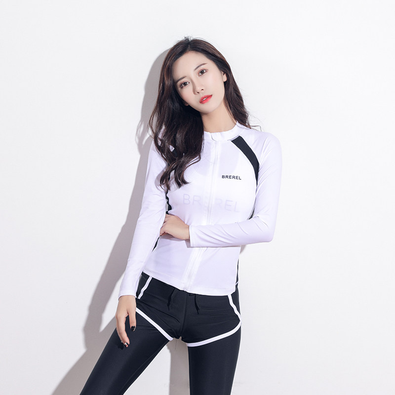 South Korean diving suit women's summer long sleeve swimsuit display slim two-piece speed dry surf snorkeling jellyfish sunbathing suit