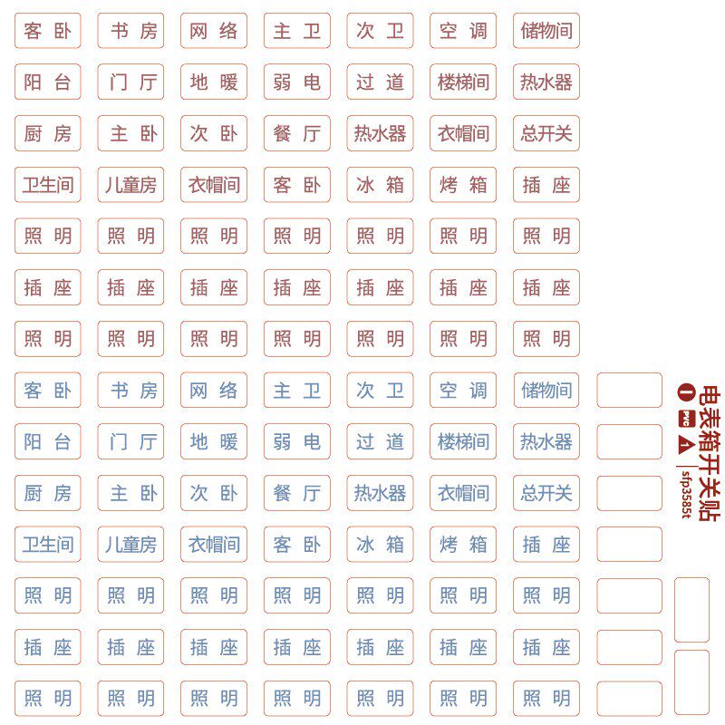 Sticker switch sticker meter box logo Switch master switch personality distribution box label sticker household notice sticker pattern