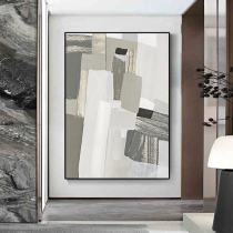 Porch corridor living room hanging painting art color block hand-painted oil painting Nordic modern simple light luxury abstract decorative painting