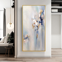 Hand-painted oil painting modern simple home entrance porch decorative painting abstract color Nordic American hanging painting blooms life