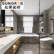 Pinecone Modern Simple Dark Gray Marble Tile Dark Toilet Kitchen Wall Tiles Floor Tiles 400 800