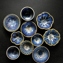 Kung Fu tea cup Jianzhan ceramic single tea cup Household tea cup Master single cup handmade size tea bowl