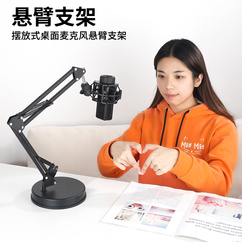 Levitt microphone holder desktop desktop live microphone capacitive shock-proof frame cantilever lifting adjustable brace