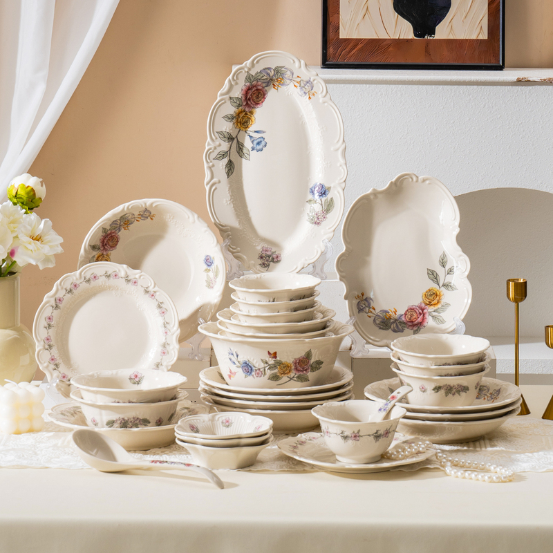 【Lv Collaboration Designer Authentic Co-Branded】Shuojia Ceramic Bowl and Plate Set for One Person, High-Value Tableware 【Lv Collaboration Designer Authentic Co-Branded】Shuojia Ceramic Bowl and Plate Set for One Person, High-Value Tableware