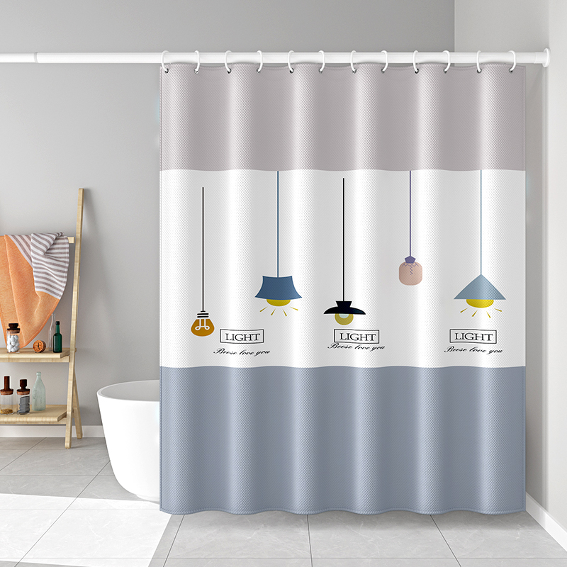 Shower curtain set dressing room waterproof mildew proof water curtain non-perforated curtain cloth shower curtain shower partition curtain