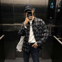 Spring Autumn Season Black & White Long Sleeve Shirt Loose Ins Retro Port Style Sublining Men Tide Korean version jacket jacket