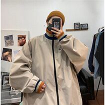 Port Wind Neckline Jacket Male Bf Original Accommodation Loose Mens Jacket Han Version Trend Ins Spring Autumn Season Casual Baseball Clothes