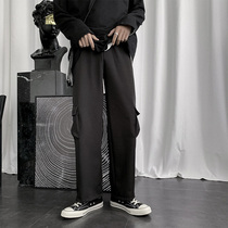Clothing Pants Men Straight Drum Loose Korean version Trend 100 lap 90% Pants Wide-legged Student Boomer Fall Tug Fall