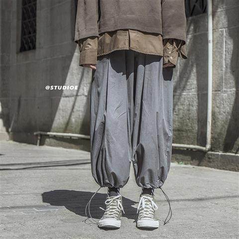 Pants men's fall new 100 hitch Han version light cage pants students casual sports pants ins harbor wind bunches pants