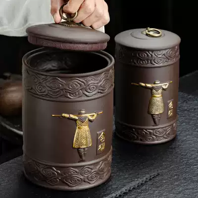 Purple sand Qi Tian Da Sheng tea cans large household storage cans sealed cans Tea boxes storage tea cans Creative moisture-proof