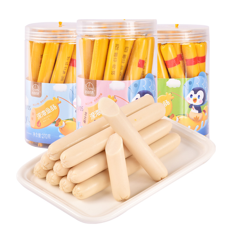 Fasmi language cod sausage deep sea fish sausage original shrimp cheese flavor barrel snack fish sausage 270g