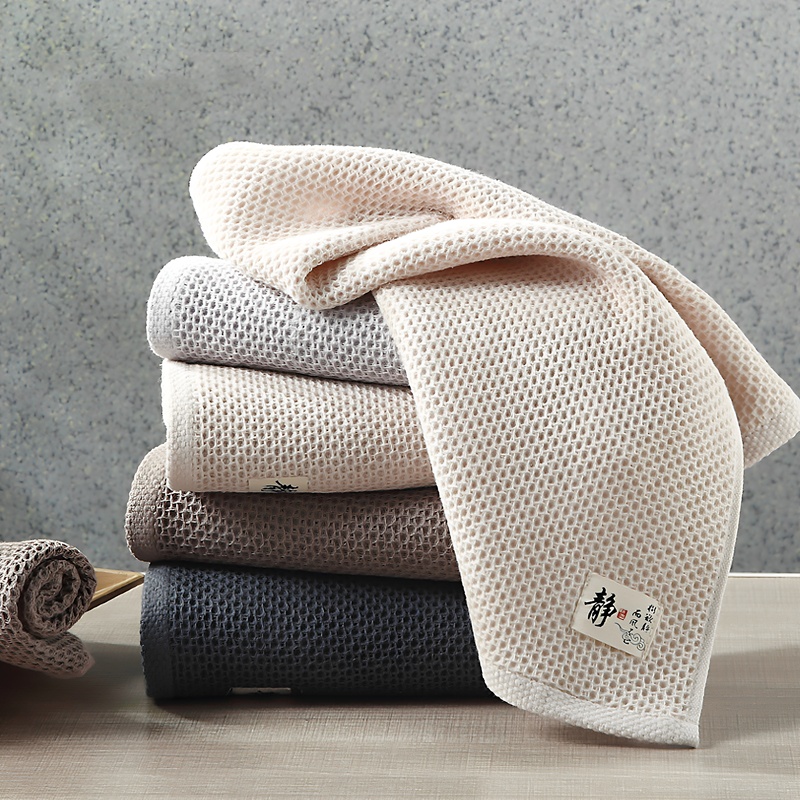 Light Luxury Towel, Pure Cotton, Men's Face Wash Cloth, Honeycomb Household Adult Women's Face Towel, Bath Towel, All-Cotton, Absorbent, Quick-Drying, Soft