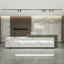 Customized integrated marble bar company front desk reception desk multi-functional hotel training institution slate cashier