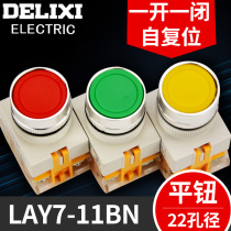 Delixi push button switch self-reset LAY7-11BN 22mm flat head one normally open one normally closed NP4-11BN