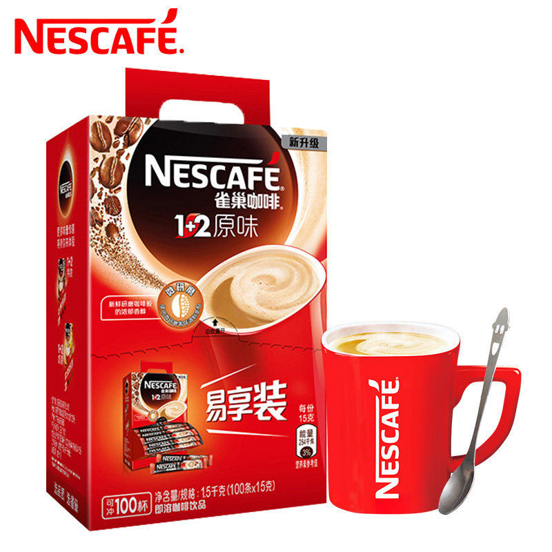 Nestlé nestle coffee 1 2 original taste three-in-one instant coffee powder 100 strips of coffee nestled 1500g