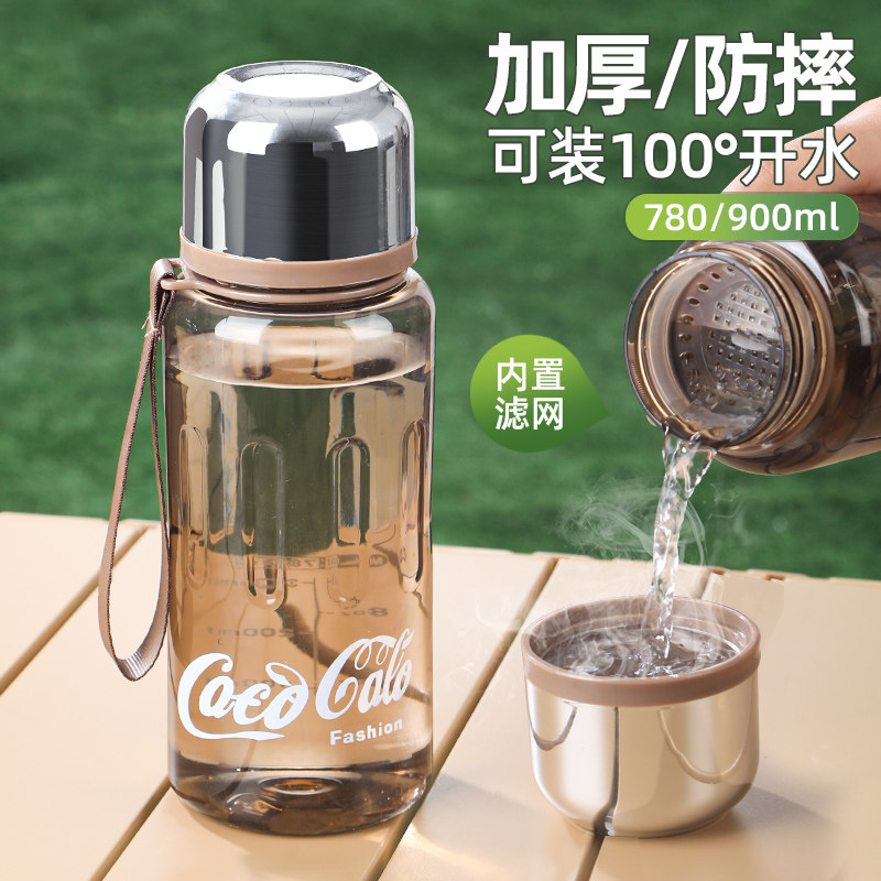 2026年新スタイル大容量ウォーターボトル（男女兼用）、携帯可能、フィルター付きプラスチックカップ、落下防止、耐熱性、夏用ティーカップ