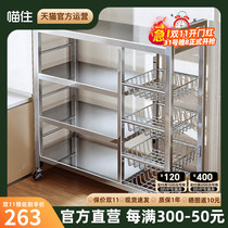 Guiqi multi-functional trolley storage rack multi-layer mobile storage rack stainless steel household snacks and toys display GC