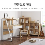 Nordic Desk с комбинацией книжных полков Ins Simple Computer Computer Iron Maron Bail Winde Stadium Стадион интегрированный письменный стол