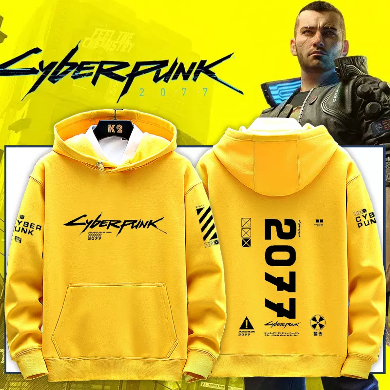 Киберпанк 2077 игровая периферия топы для мужчин и женщин свободный бархатный толстовка с капюшоном