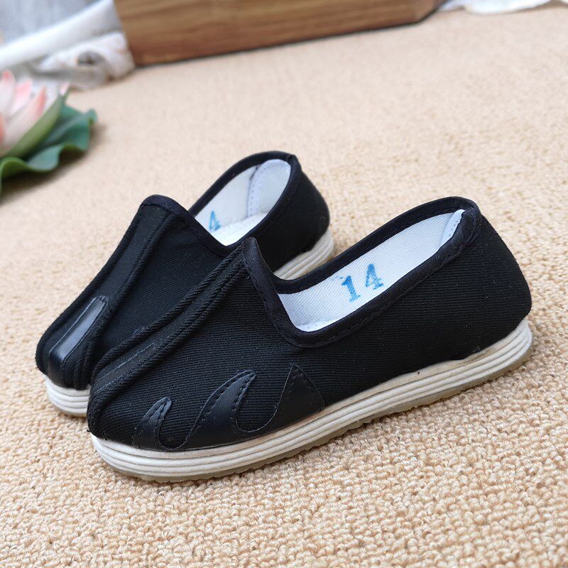 Old Beijing Children Cloth Shoes Boy Ancient Clothes Hanfu Shoes Baby Handmade Cloth Shoes Thousands Floor Bottom One Foot Pedal Round Mouth Cloth Shoes
