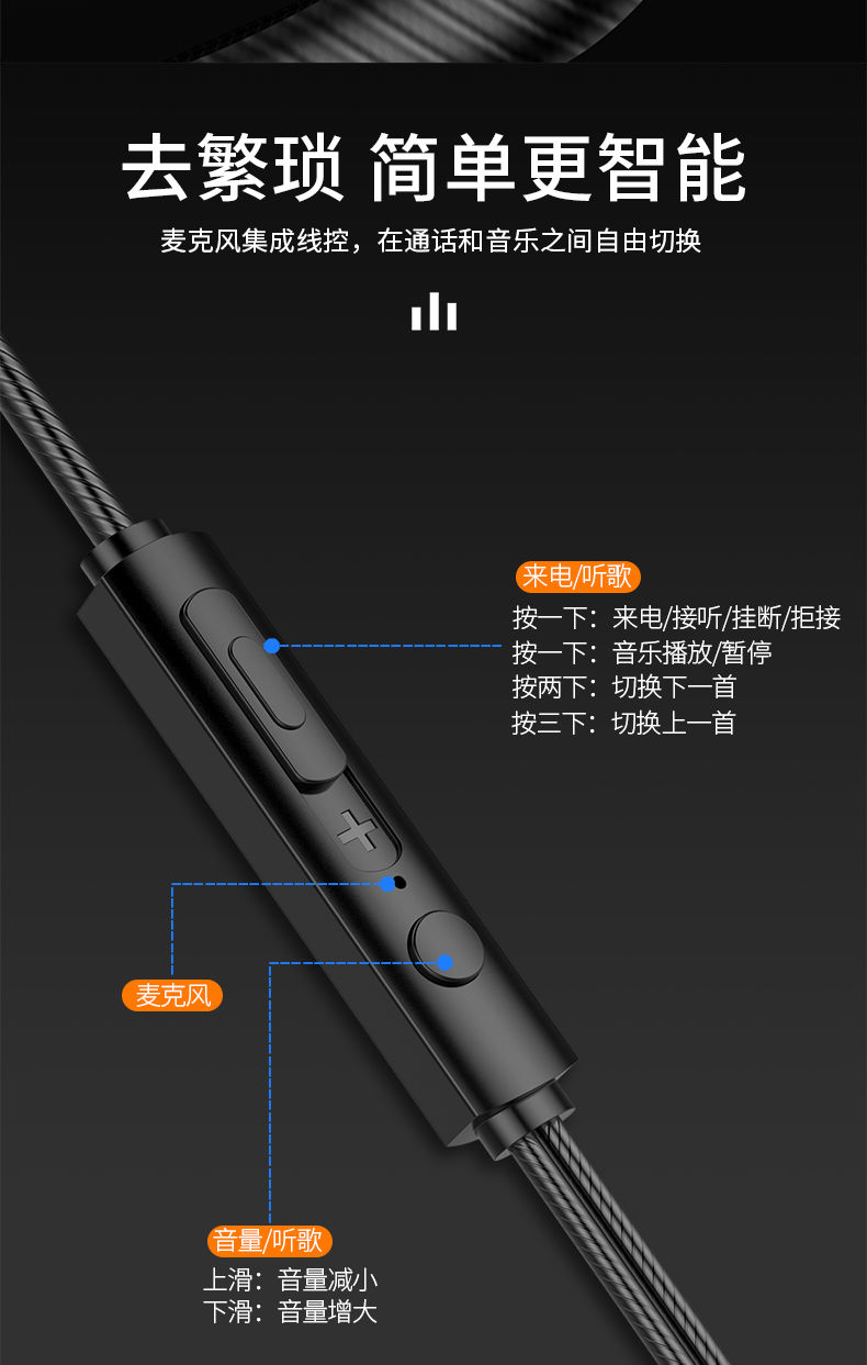 通用耳机oppo华为vivo苹果小米入耳