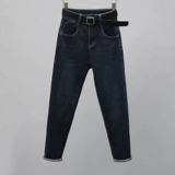 Осенние джинсы, штаны, эластичные леггинсы, высокая талия, в корейском стиле, свободный крой