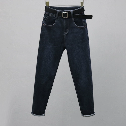 Осенние джинсы, штаны, эластичные леггинсы, высокая талия, в корейском стиле, свободный крой