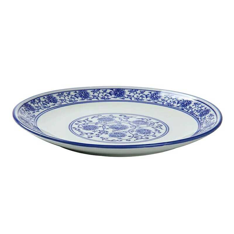 Shallow law school branch lotus archaize roundel snacks cold dish of blue and white porcelain plate of 5 to 18 inches of ceramic plate hotel tableware