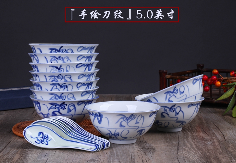 Blue and white porcelain bowls suits for domestic ltd. restoring ancient ways is 5 inches and exquisite tableware eat bread and butter of jingdezhen ceramic bowl, small bowl