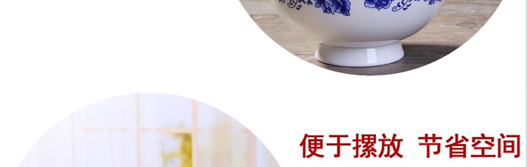 Jingdezhen ceramic prevent hot household Chinese blue and white porcelain rice bowls only 10 ipads porcelain high use of high - end gifts