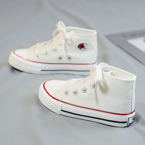 Детские тканевые туфли, высокая белая обувь для мальчиков для раннего возраста, коллекция 2021, в корейском стиле