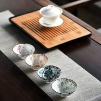 Tang Qian ceramic kung fu small tea cup single Cup master cup tea set tea bowl tea cup tea bowl tea Japanese Cup