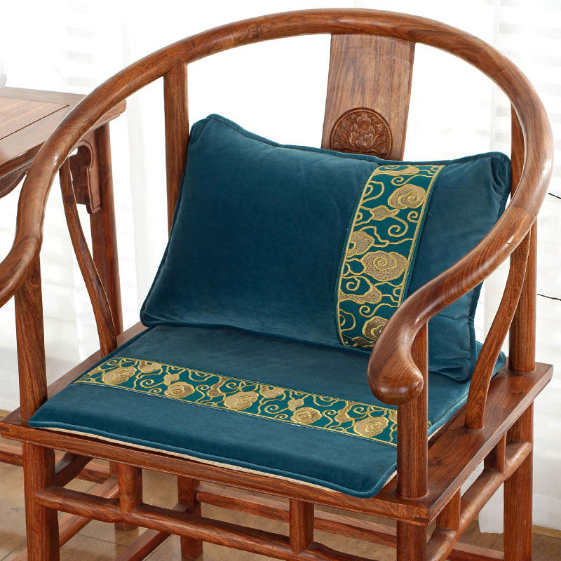 Red Wood Chair Cushion Embroidered Embroidered Embroidered New Chinese Solid Wood Furniture Chair Cushion Dining Chair Cushion Home Tea Circle Chair Stool Mat