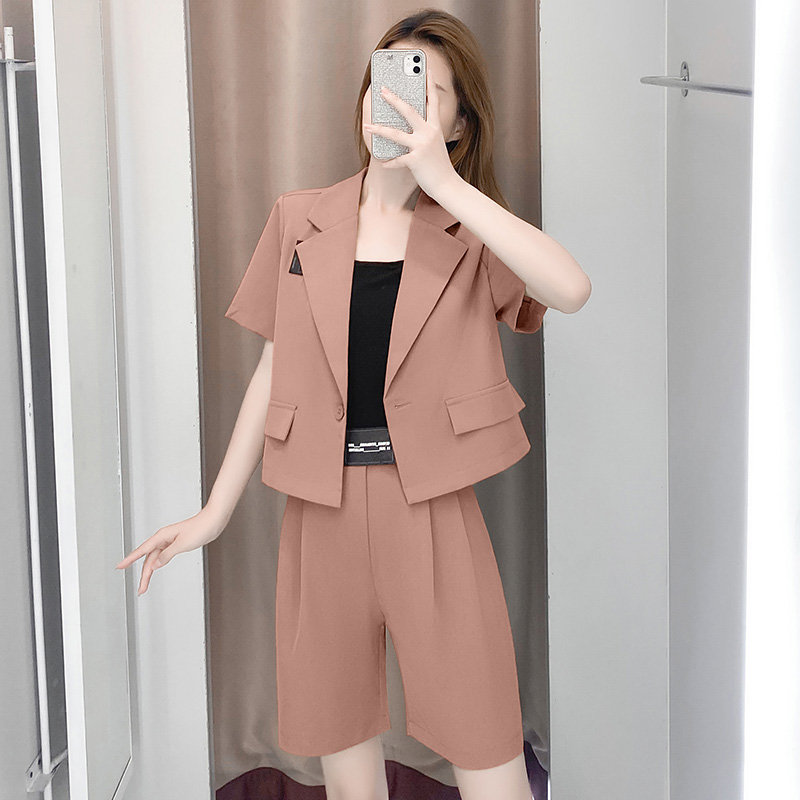 2022 Summer new design Sensation Little Crowdsuit Shorts Suit Women Harbor Wind Retro Chic Net Red Two Sets