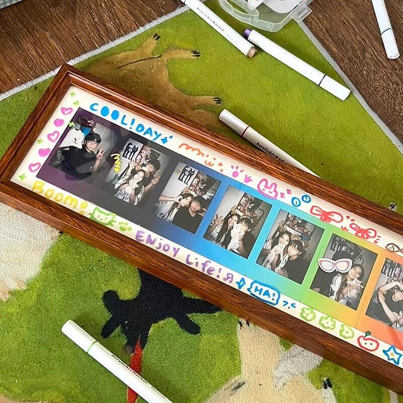 Acrylic Rainbow Photo Paper Photo Frame Display Stand Handmade DIY Empty Frame Polaroid 3inch 5inch Photo Puzzle High-End