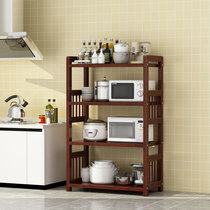Kitchen shelf floor-to-ceiling sideboard multi-layer microwave oven storage rack home living room solid wood storage cabinet