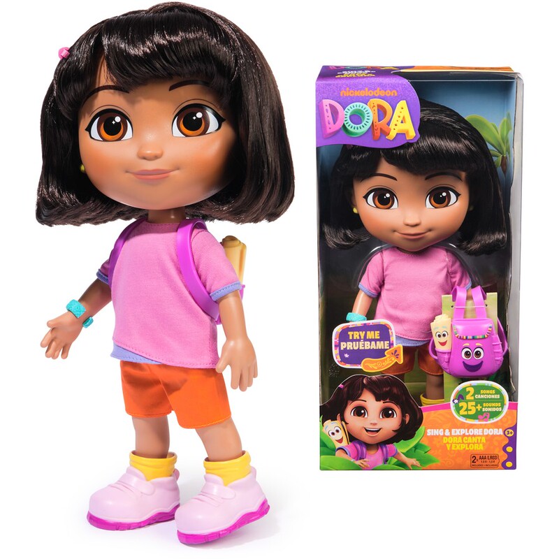 Dora the Explorer's New Sound Effect Doll, Girl's Pretend Play Toy, Bilingual Authentic Spingmaster