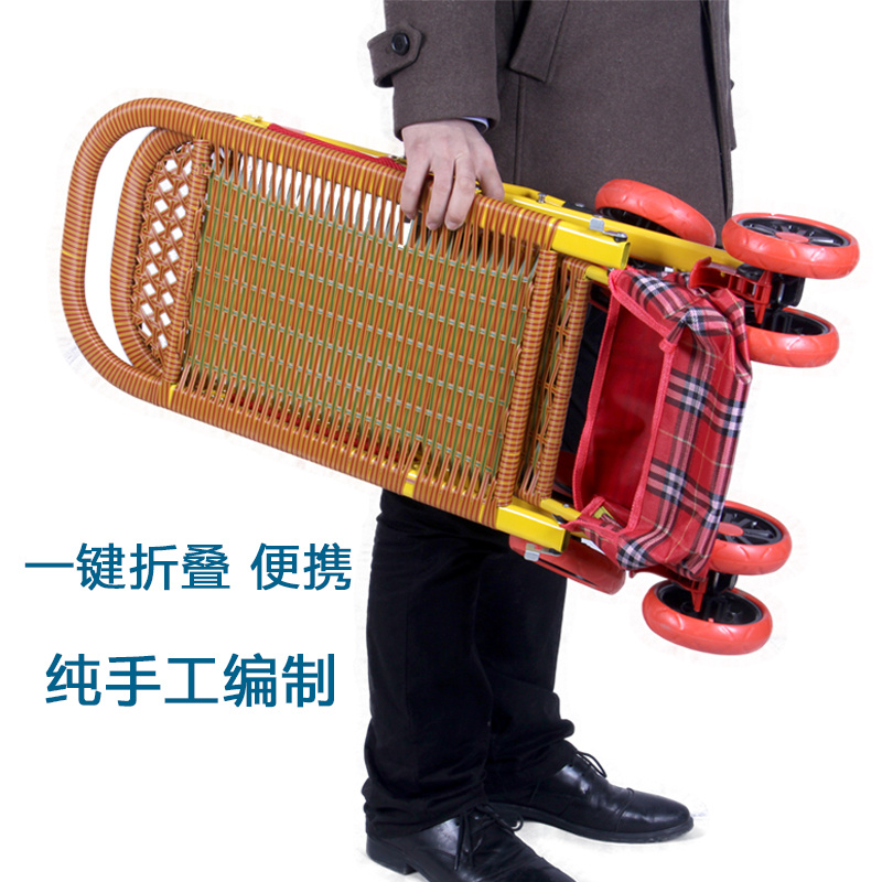 Imitation bamboo children Four seasons Bamboo chiche children's stroller Cane Chair Bamboo Cart Rattan folding baby stroller bamboo rattan