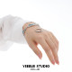 Yeeelei/Original Niche Design Ring, a Light Blue Open-Ended Index Finger Ring, Basic Style 925 Silver Ring