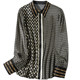 Silk shirt women's 2022 autumn new big-name design European goods houndstooth shirt high-end mulberry silk top
