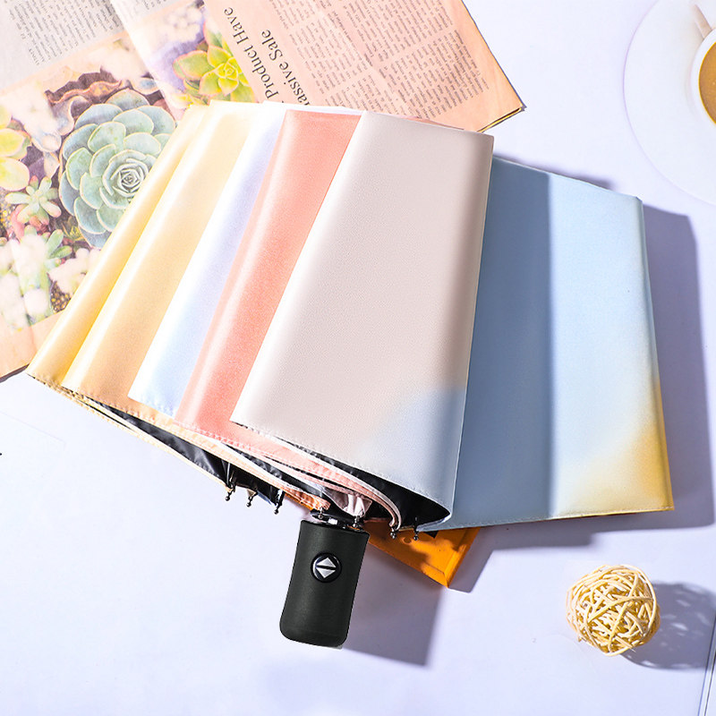 Automatic umbrella female sunny and rainy high face value folding and shading sunscreen large number of strong anti-wind superior-sense sunshade