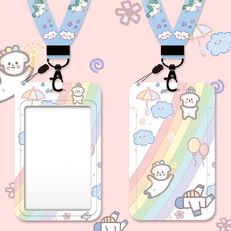 Home School Pass Students with Campus Clothing Sleeve Cute Day Tying card with card shell Love working piece Breast Girl