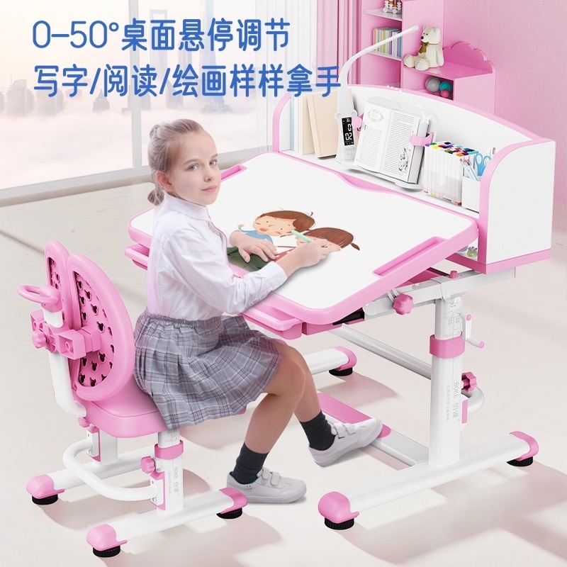 Children study table children desk book table and chairs suit elementary school children brief home class table and chairs can be lifted