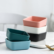 Nordic home seasoned saucer square soy sauce dish creative ceramic round vinegar dish hot pot dipping dish dish