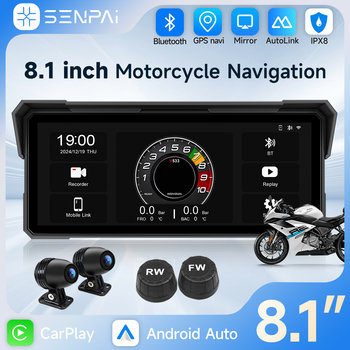 Overseas Version of Motorcycle Driving Recorder, Smart Car Device with Dual Front and Rear Lenses, 2K Dedicated Navigation System All-In-One Device