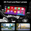 Overseas Version of Motorcycle Driving Recorder, Smart Car Device with Dual Front and Rear Lenses, 2K Dedicated Navigation System All-In-One Device