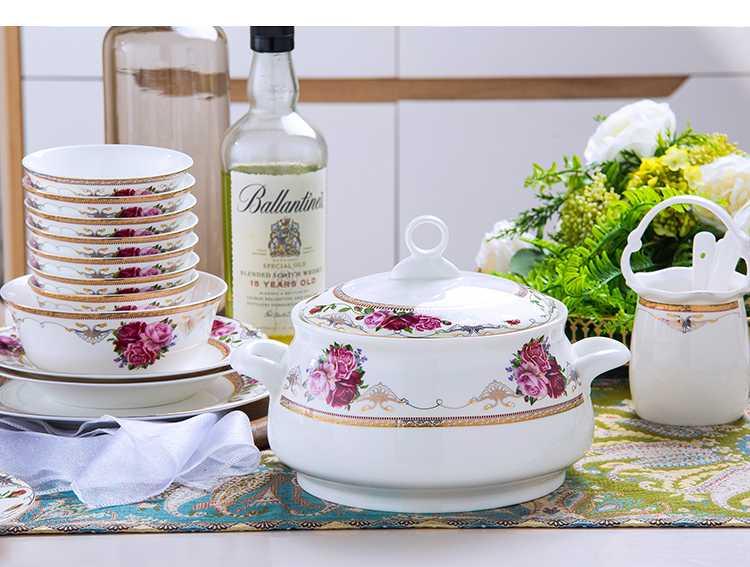 Dishes suit household jingdezhen European - style ipads porcelain tableware ceramics dinner set bowl chopsticks plate combination of Chinese style