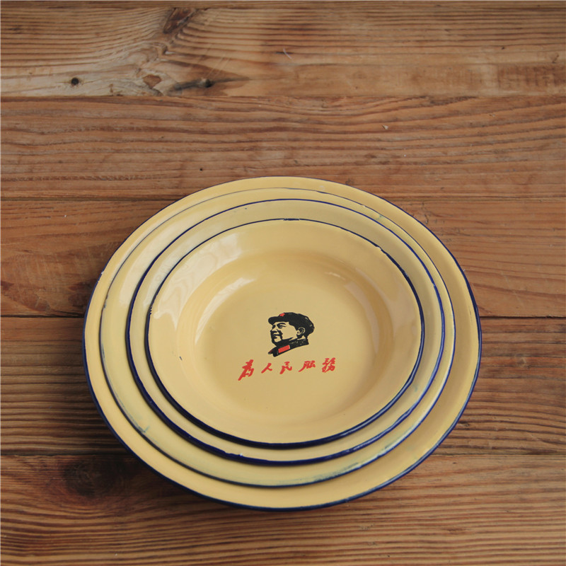 The Food dish enamel theme restaurant dishes old disc nostalgic enamel enamel, so dry enamel disc disc snacks quotations